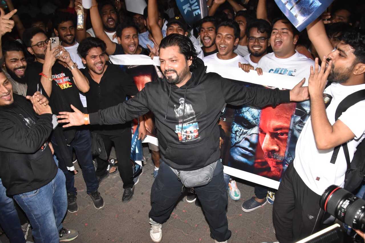 People were dancing outside theatres